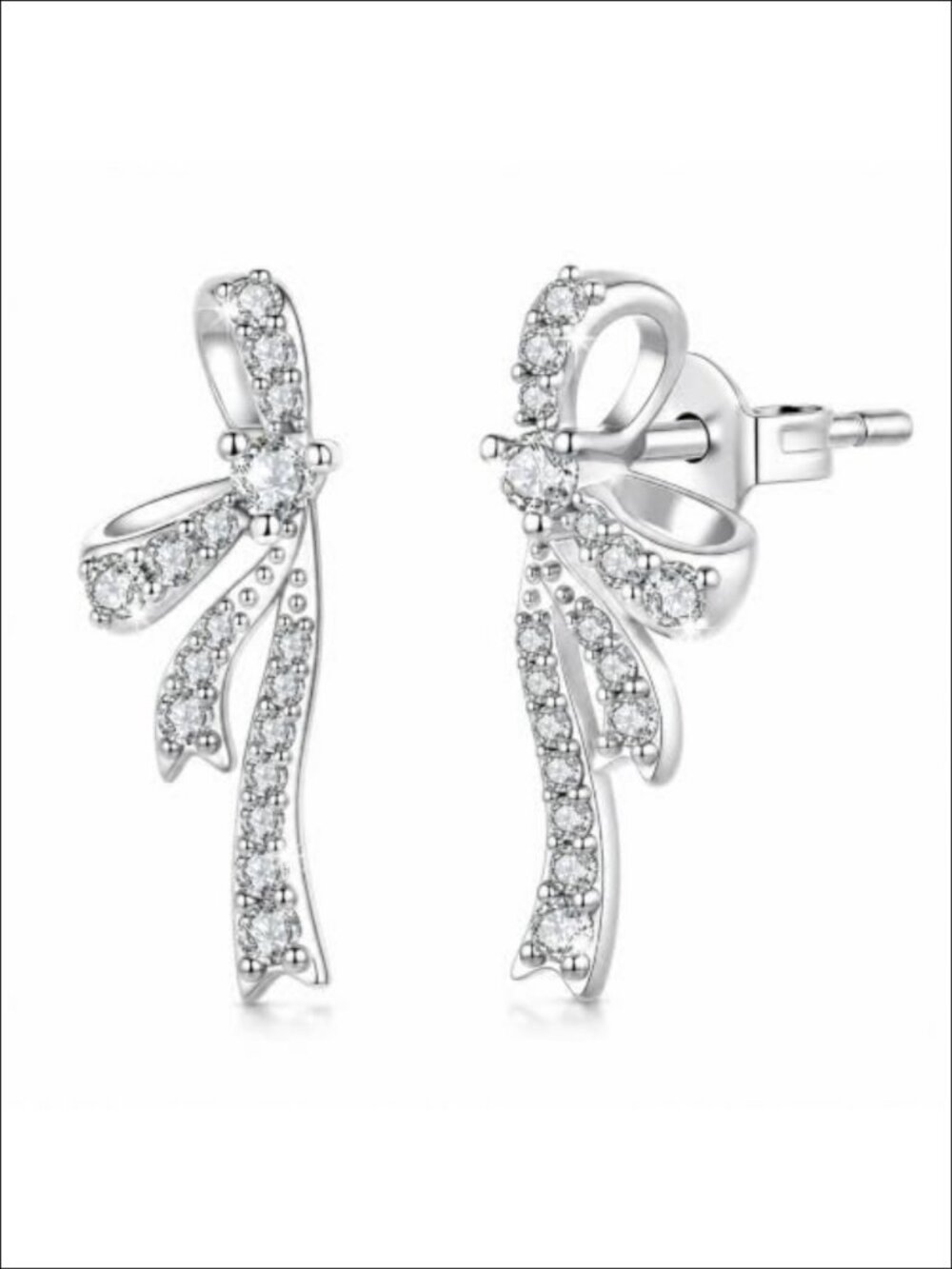 Bow Stud Earrings 14K Gold Plated 925 Sterling Silver Posts Hypoallergenic